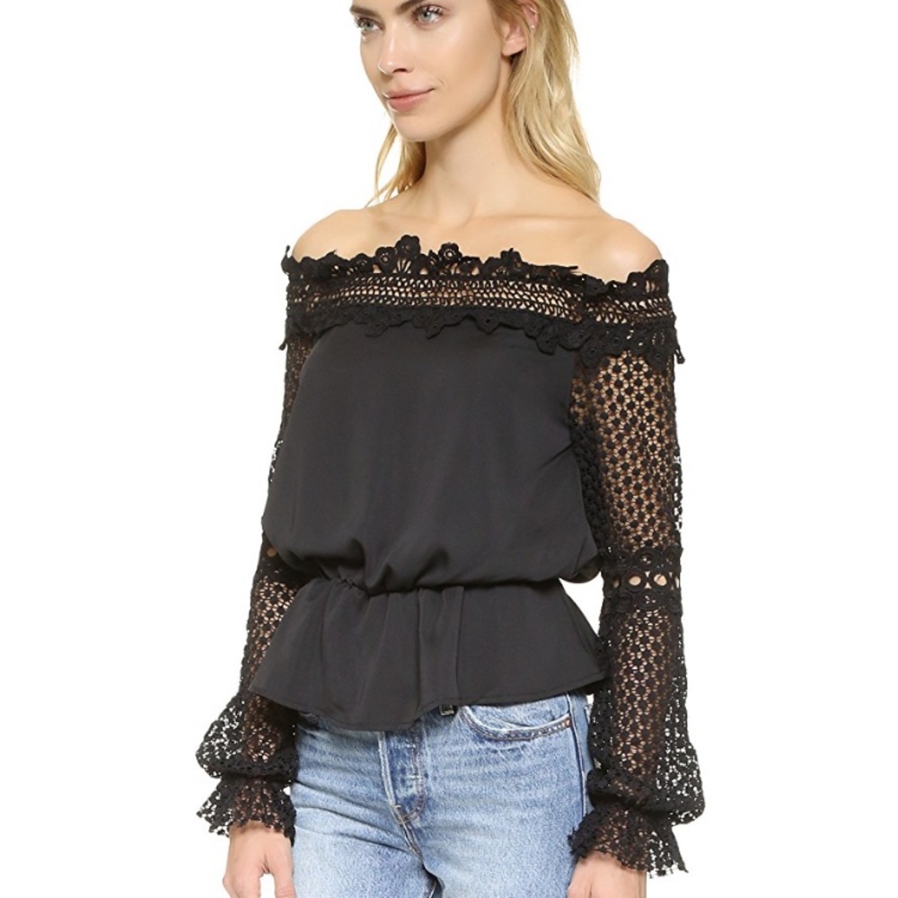 NWT || Style Mafia || Crochet Off-Shoulder Top - Picture 4 of 7